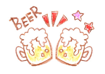 ビアガーデン ビールの手書きイラスト素材 Wall Mural Ayumi Taka