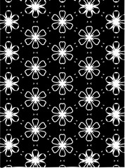 Black and white ornate geometric pattern and abstract background