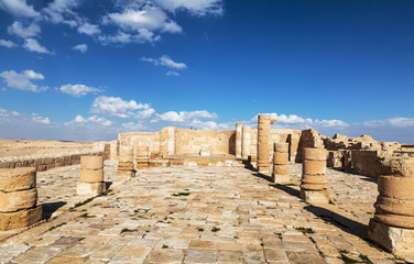 Obraz premium Ruins of the ancient city of Avdat on the Negev mountain, Israel, middle East