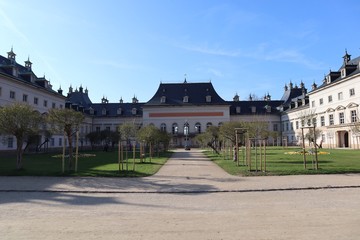Fototapeta premium Schlosspark Pillnitz, Schloss Pillnitz, Frühling, März, 2019