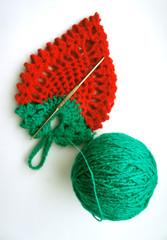 Tack knitted hook