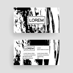 Set of vector business card templates with brush stroke background.