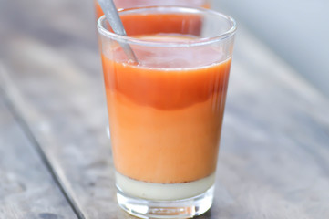 milk tea, Thai tea or hot milk tea