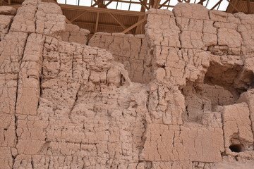 Coolidge, AZ., U.S.A., Jan. 30, 2018.  Casa Grande Ruins National Monument in 1918.  Mystery surrounds this unique circa 1350 A.D. 4-story “caliche” brick building and surrounding structures