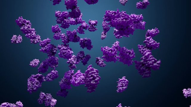 3d illustration proteins or enzymes