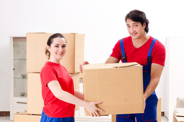 Professional movers doing home relocation 