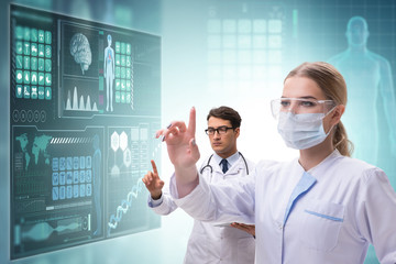 Doctors in future telemedicine concept