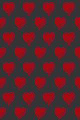 Beautiful air balloons in form of hearts, seamless watercolor pattern on dark background. Can be used for greeting card, wedding invitation. Cute hearts backdrop. Hearts love pattern