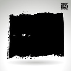 Obraz premium Black brush stroke and texture. Grunge vector abstract hand - painted element. Underline and border design.