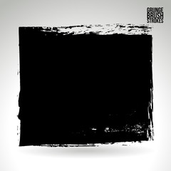 Obraz premium Black brush stroke and texture. Grunge vector abstract hand - painted element. Underline and border design.