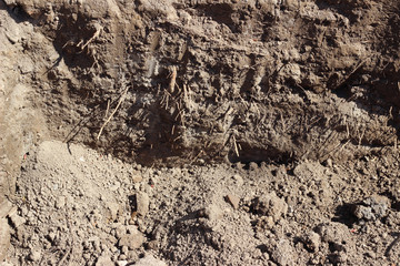 Mud ground earth soil brown dug deep hole surface texture