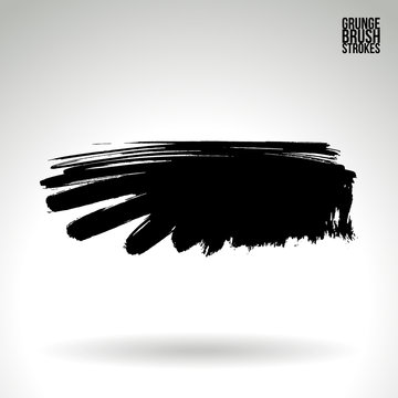 recommend clip art: Black brush stroke and texture. Grunge vector abstract hand - painted element. Underline and border design.