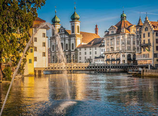 Lucerne (Luzern), the largest city in Central Switzerland - obrazy, fototapety, plakaty