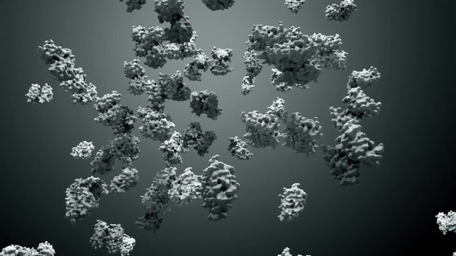 3d illustration proteins or enzymes