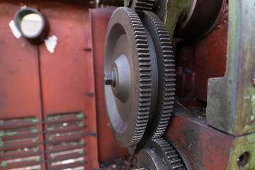 Fototapeta na wymiar Detail of a gear inside an industrial machine