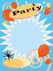 Party design. Illustrated background template for posters, flyers and invitations. Customisable layered vector.