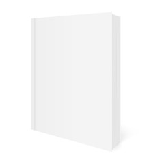 Vector realistic image (mock-up, layout) of blank soft cover book, arranged vertically, view in perspective. Isolated on white. The image was created using gradient mesh. Vector EPS 10.
