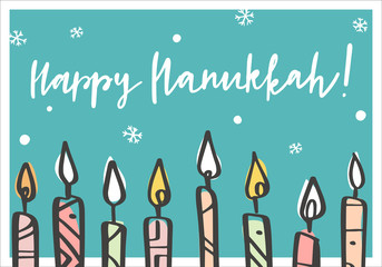 Happy Hanukkah vector card