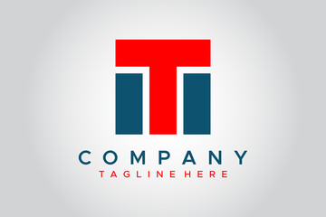 Square Letter T and M Flat Vector Logo