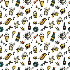 Doodle beer fest pattern - 258575589