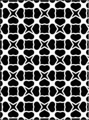 Black and white ornate geometric pattern and abstract background