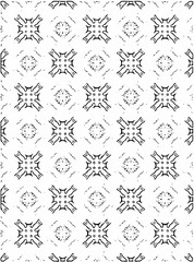 Black and white ornate geometric pattern and abstract background