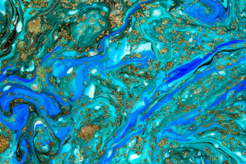 Beautiful abstract painting is a painting technique Ebru .Turkish Ebru style on the water with acrylic paints wring wave.Stylish combination of luxury.Contemporary art marble liquid texture 