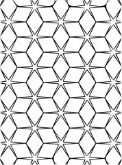 Black and white ornate geometric pattern and abstract background