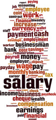 Obraz premium Salary word cloud