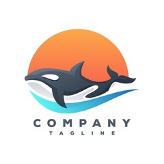 killer whale logo vector