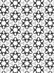 Black and white ornate geometric pattern and abstract background