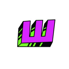 Letter in cartoon style. Vector. Bulk forms. Cyrillic, Slavonic letter. Russian font. Logo, sign.