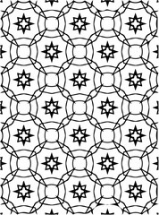 Black and white ornate geometric pattern and abstract background