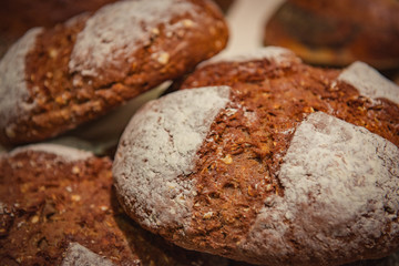 bread on wooden table