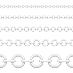 Seamless of gray chain on white background