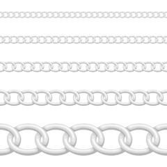 Seamless of gray chain on white background