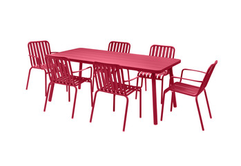 Fototapeta premium garden dining table with chairs on a white background