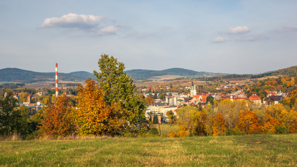Fototapeta na wymiar View on the Kamienna Gora at autumn in Sudety mountains, Poland