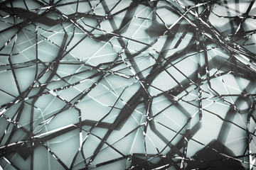 Shattered glass with dimmed light.  © Vadim
