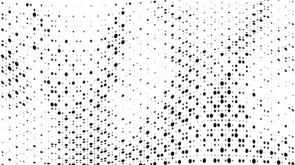 Halftone gradient pattern. Abstract halftone dots background. Monochrome dots pattern. Vector halftone texture. Grunge texture. Pop Art, Comic small dots. Wave twisted dots. Template for cover, banner