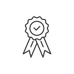 Guaranty certificate medal with approved  for web shop vector. Approved medal icon.