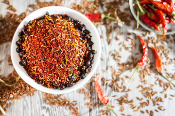red hot chili peppers in a bowl