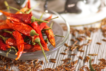red chili peppers in a bowl