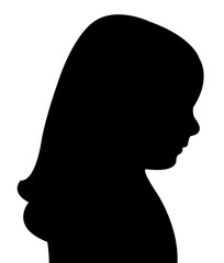 a girl head silhouette vector