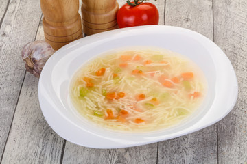 Chicken soup with noodles