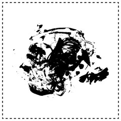 Obraz premium Black brush stroke and texture. Grunge vector abstract hand - painted element. Underline and border design.