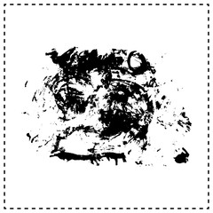 Black brush stroke and texture. Grunge vector abstract hand - painted element. Underline and border design.