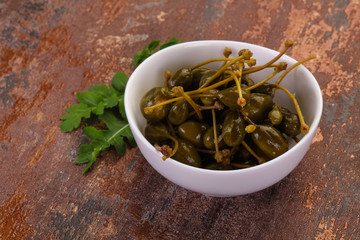 Pickled Capersberries in the bowl