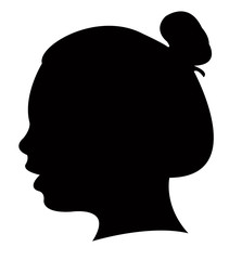 a girl head silhouette vector