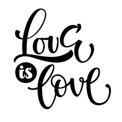 Gay Pride black text Love is Love